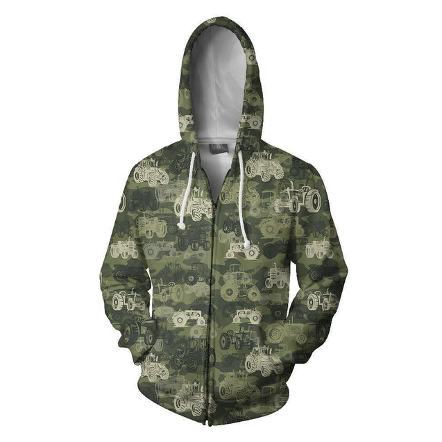 Camo Tractor Hoodie-Apparel-HD09-Zipped Hoodie-S-Vibe Cosy™