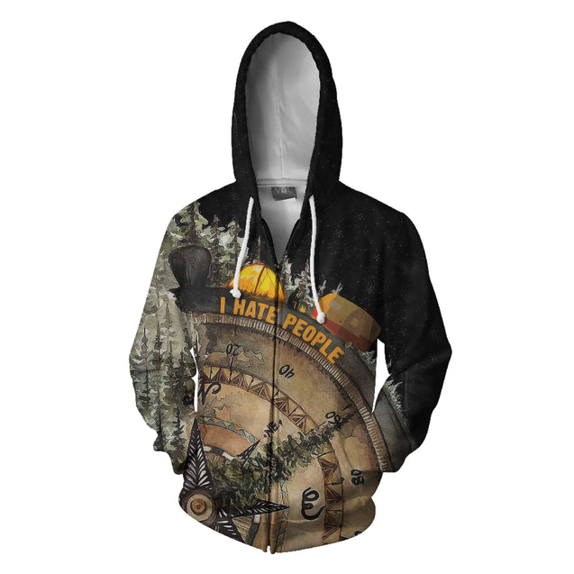3D All Over Print I hate People Shirt-Apparel-HD09-Zipped Hoodie-S-Vibe Cosy™