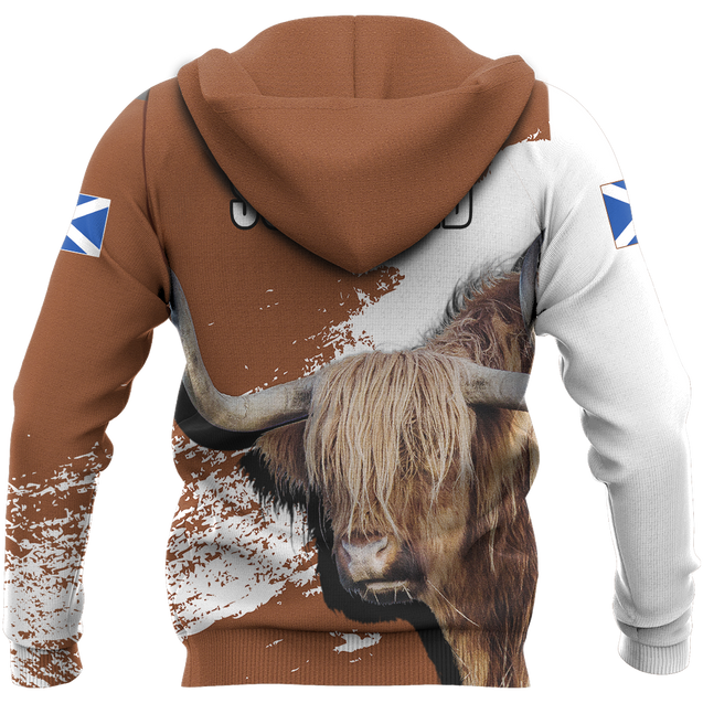 Friendly Highland Cow Hoodie 1-Apparel-LP12-Zip Hoodie-S-Vibe Cosy™