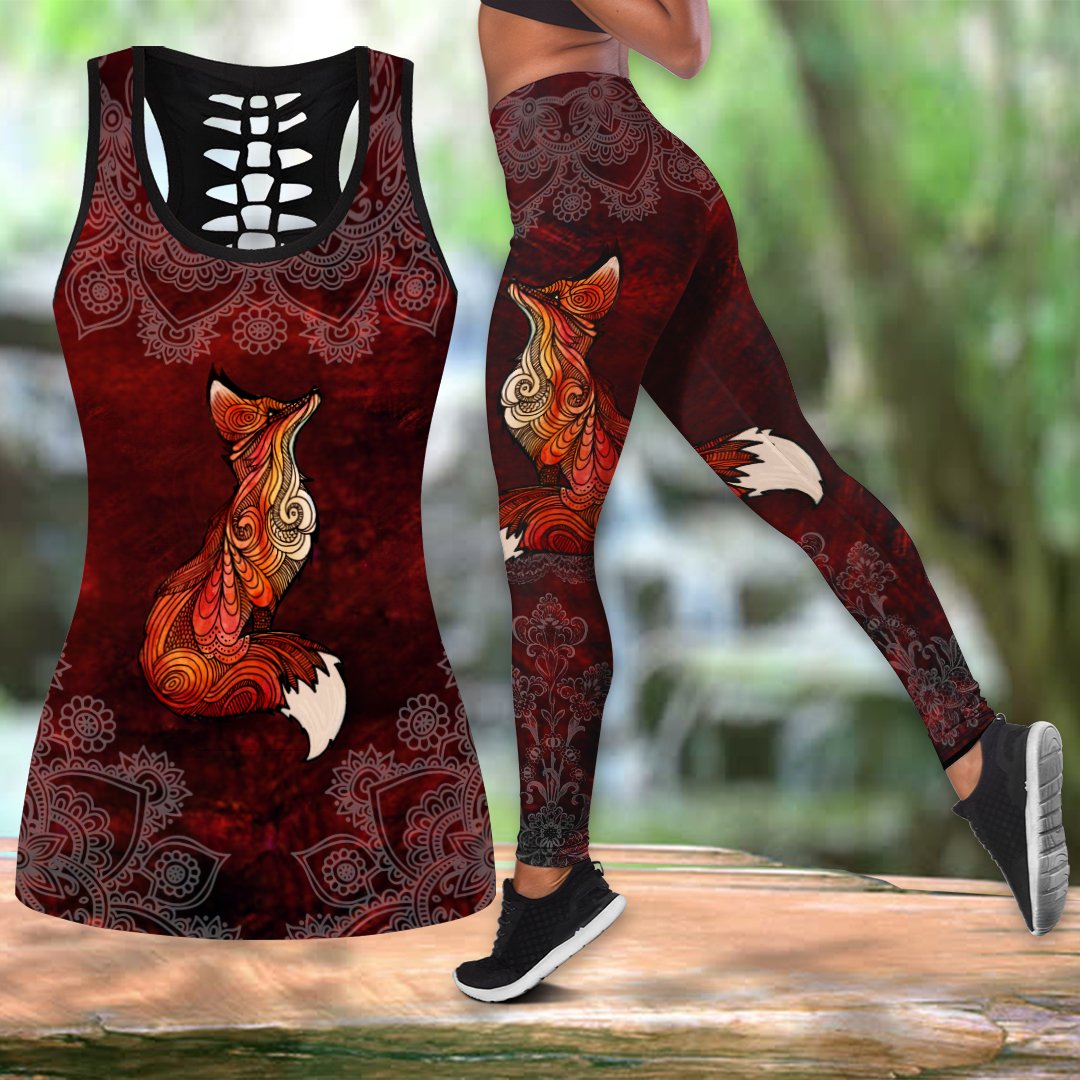 Red fox legging + hollow tank combo HAC300304-Apparel-HG-S-S-Vibe Cosy™