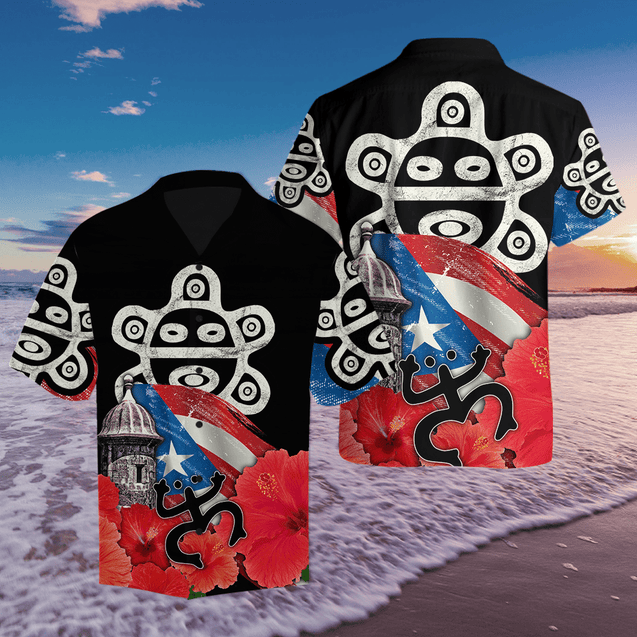 Puerto Rico Sol Taino Hawaii Shirts TH20061604S-Apparel-TQH-Hawaiian shirt-S-Vibe Cosy™