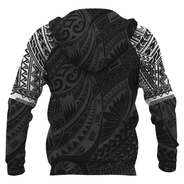 Hei Matau Maori Tattoo All Over Hoodie White PL-Apparel-PL8386-Hoodie-S-Vibe Cosy™