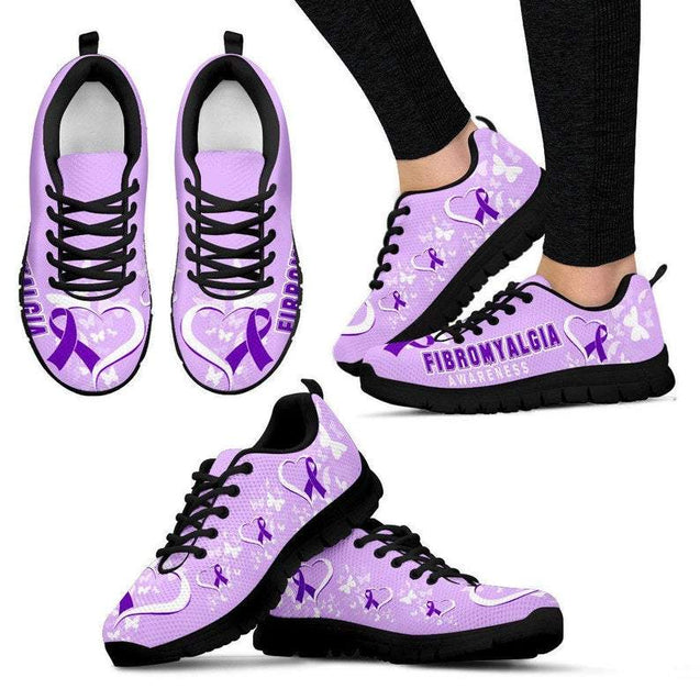 Fibromyalgia awareness sneaker shoes HG22211-HG-Kid's Sneakers-White Sole-EU29 (US11.5)-Vibe Cosy™