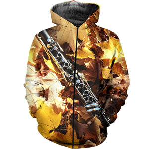 Flute music 3d hoodie shirt for men and women HG4400-Apparel-HG-Zip hoodie-S-Vibe Cosy™