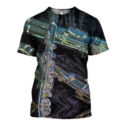 Flute music 3d hoodie shirt for men and women HG4401-Apparel-HG-T-shirt-S-Vibe Cosy™