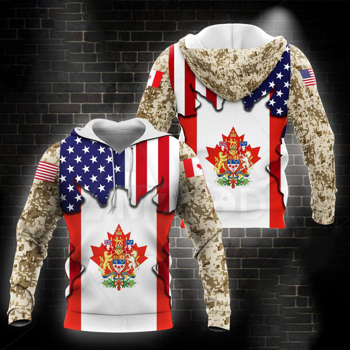Canada 3d hoodie shirt for men and women HG62302-Apparel-HG-Zip hoodie-S-Vibe Cosy™