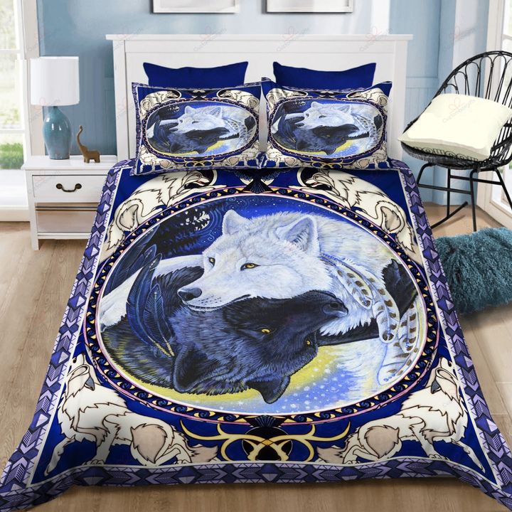 A couple of black and white wolf bedding set HG62504-HG-US Twin-Vibe Cosy™