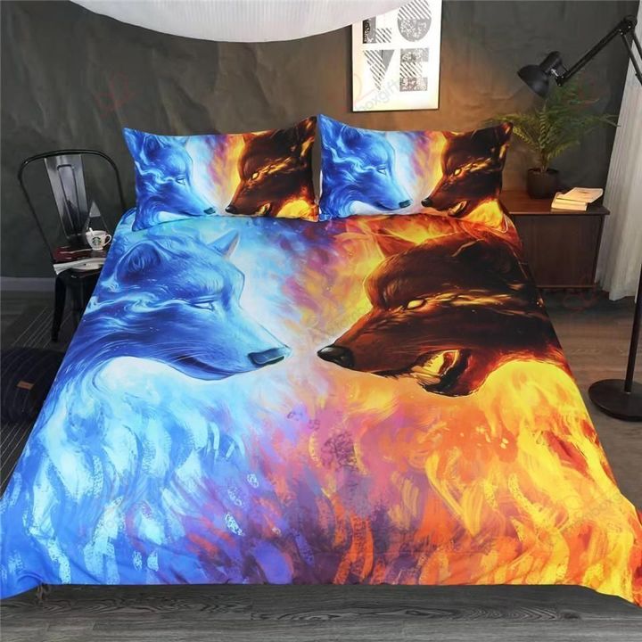 Fire and ice wolf bedding set HG71008-HG-US Twin-Vibe Cosy™