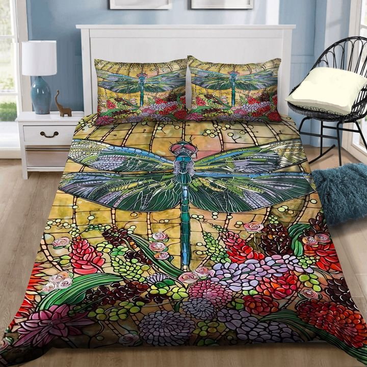 Dragonfly flower vintage bedding set HG71105-HG-US Twin-Vibe Cosy™