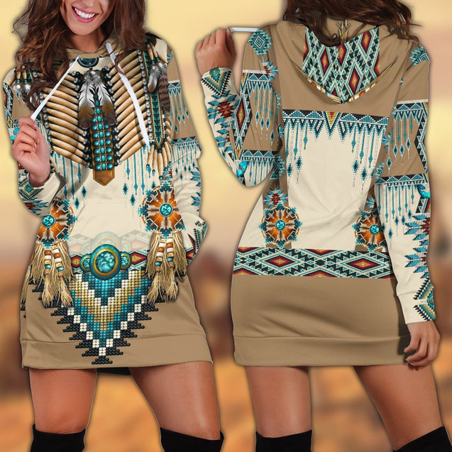 Native American 3D All Over Printed Hoodie Dress