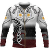 New Zealand Aotearoa Maori Fern and Plumeria Tattoo Shirt and Short PL240301-Apparel-PL8386-Zipped Hoodie-S-Vibe Cosy™