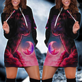 Purple Wolf 3D All Over Printed Hoodie Shirt by SUN AM290501-Apparel-SUN-Hoodie Dress-S-Vibe Cosy™