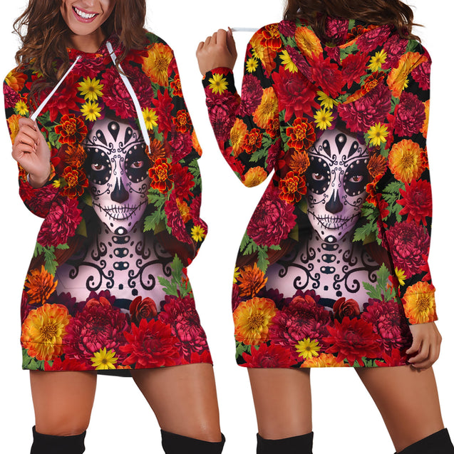 All Over Printed Mexican Day Of The Dead Hoodie TR0409206-MEI