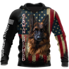 German Shepherd American Flag 3D All Over Print Hoodie