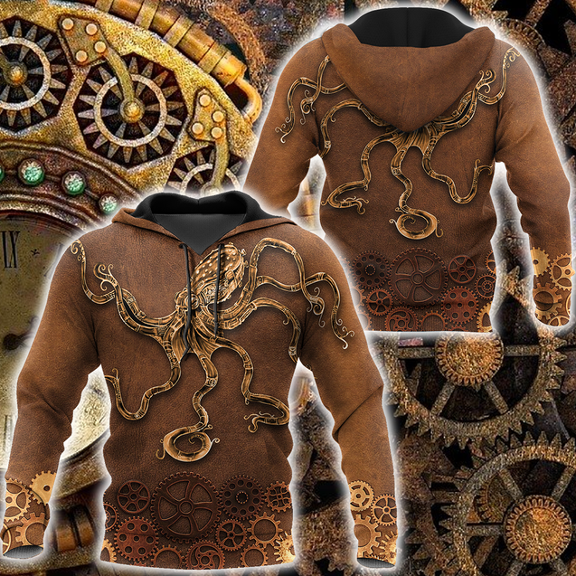 Octopus Steampunk Mechanic All Over Printed Hoodie For Men and Women DD11102001CL-NDD