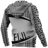 Fiji Tapa Hoodie - Circle Black-Apparel-Khanh Arts-Hoodie-S-Vibe Cosy™