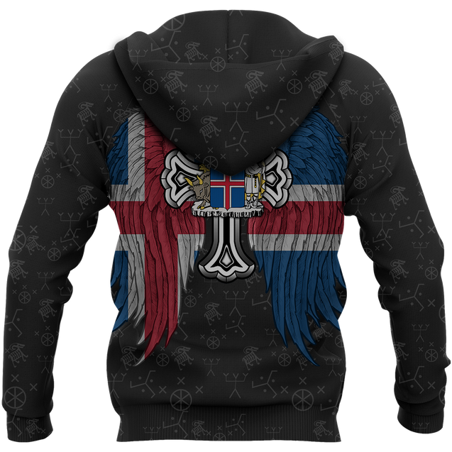 Iceland Vikings Tattoo All Over Hoodie Red-Apparel-HP Arts-Hoodie-S-Vibe Cosy™