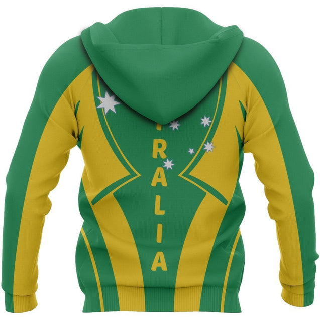 All Over Print Australia Map And Kangaroo yellow Hoodie-Apparel-HD09-Zip Hoodie-S-Vibe Cosy™