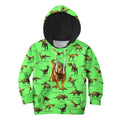 3D All Over Printed Green Dinosaurs T-Rex Shirts-Apparel-HP Arts-Hoodie-TODDLER 2T-Vibe Cosy™