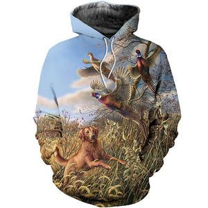 3D All Over Printed Pheasant Hunting Art Shirts-Apparel-HP Arts-Hoodie-S-Vibe Cosy™