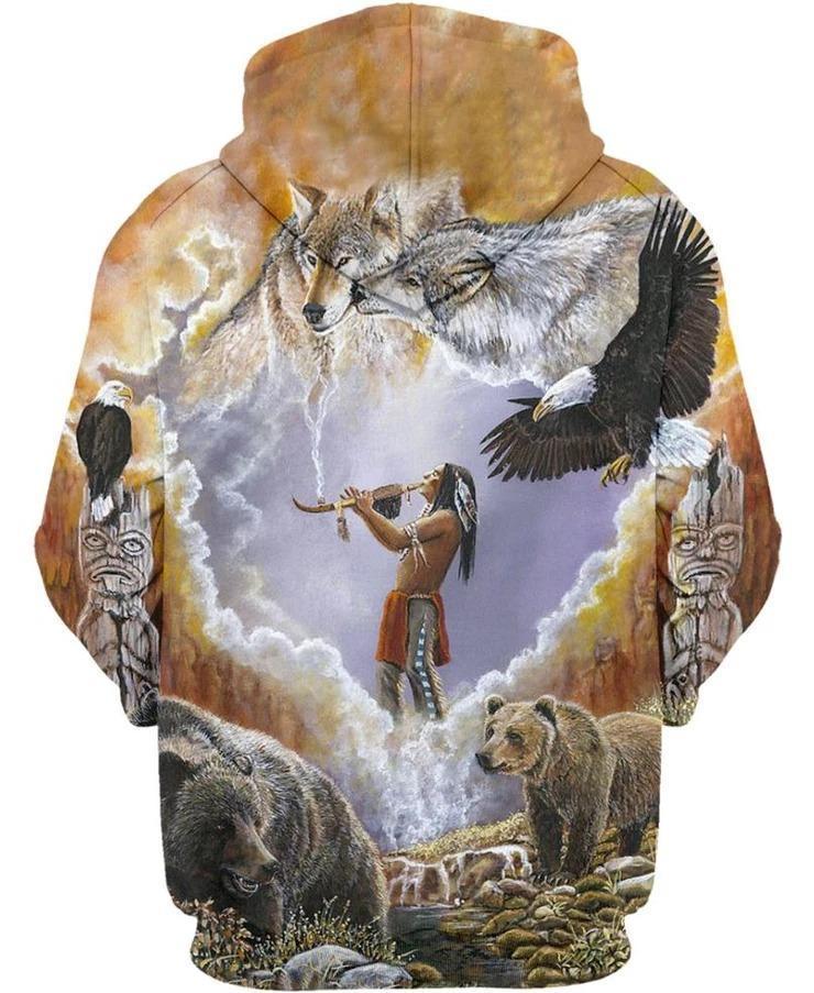 Wolf 3D All Over Printed Shirts For Men and Women TT120807-Apparel-TT-Hoodie-S-Vibe Cosy™