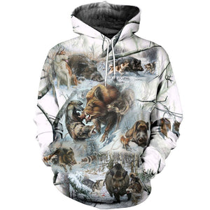 3D Printed Winter Boar Hunting Art Clothes-Apparel-HP Arts-Hoodie-S-Vibe Cosy™