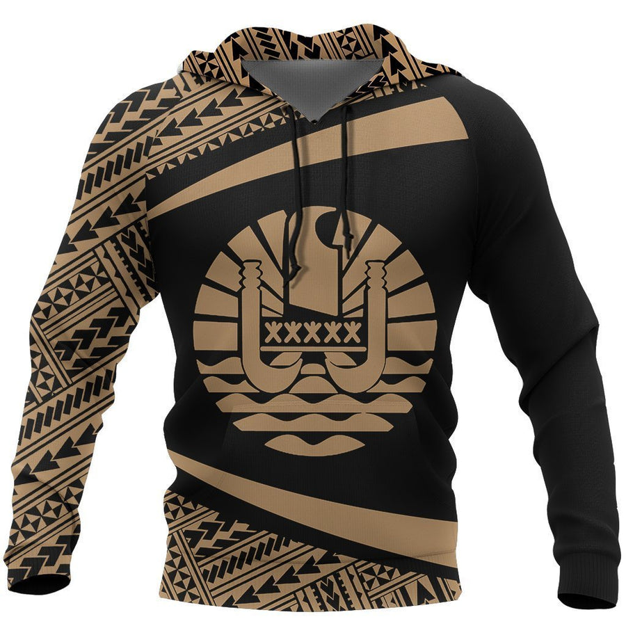 French Polynesia Zip-Up Hoodie - Circle Gold Ver 2.0 J7-Apparel-Khanh Arts-Zipped Hoodie-S-Vibe Cosy™