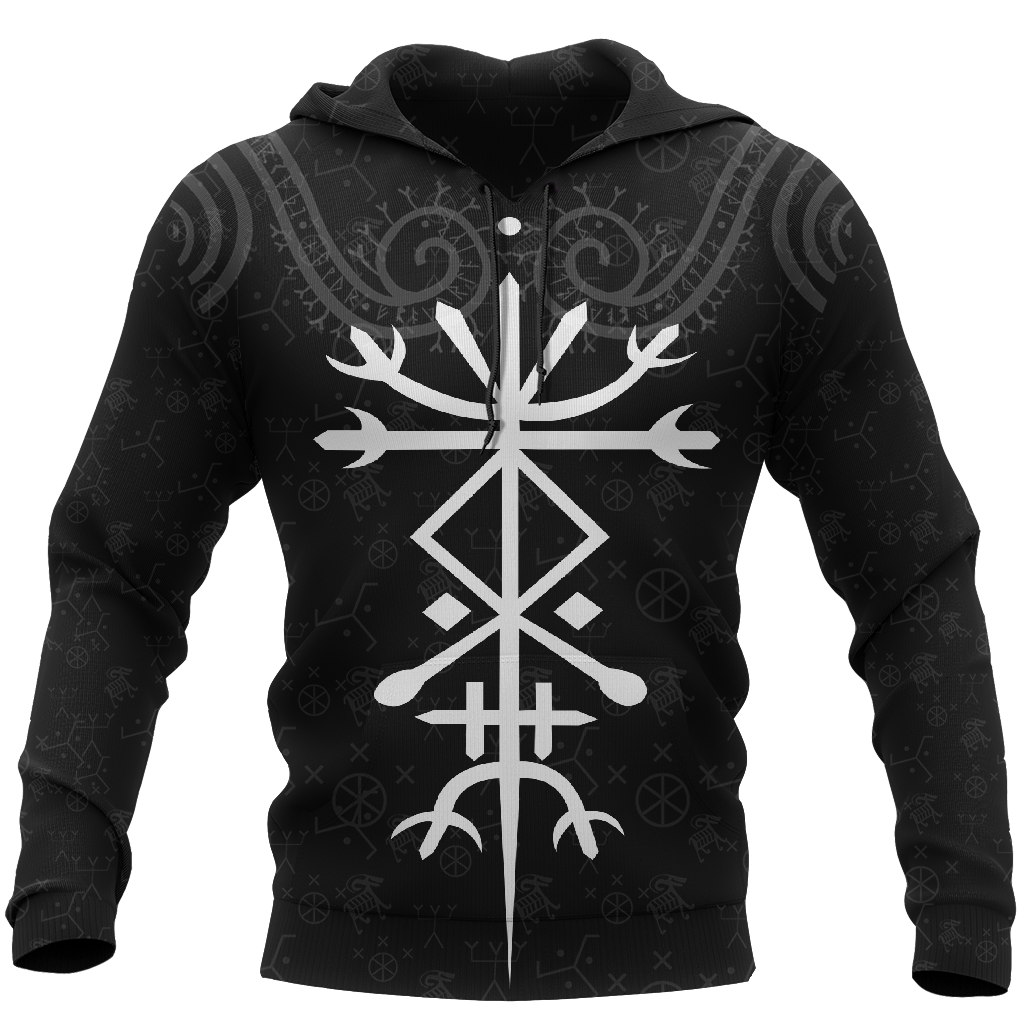 Iceland Vikings Tattoo All Over Hoodie Red-Apparel-HP Arts-Hoodie-S-Vibe Cosy™