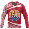 French Polynesia Coat Of Arms Hoodie - Circle Red Ver 2.0 J7-Apparel-Khanh Arts-Hoodie-S-Vibe Cosy™