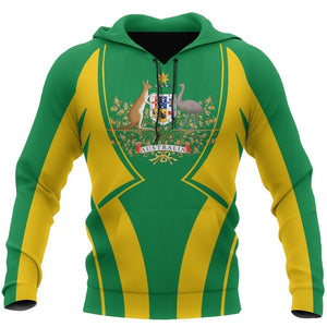 All Over Print Australia Map And Kangaroo yellow Hoodie-Apparel-HD09-Hoodie-S-Vibe Cosy™