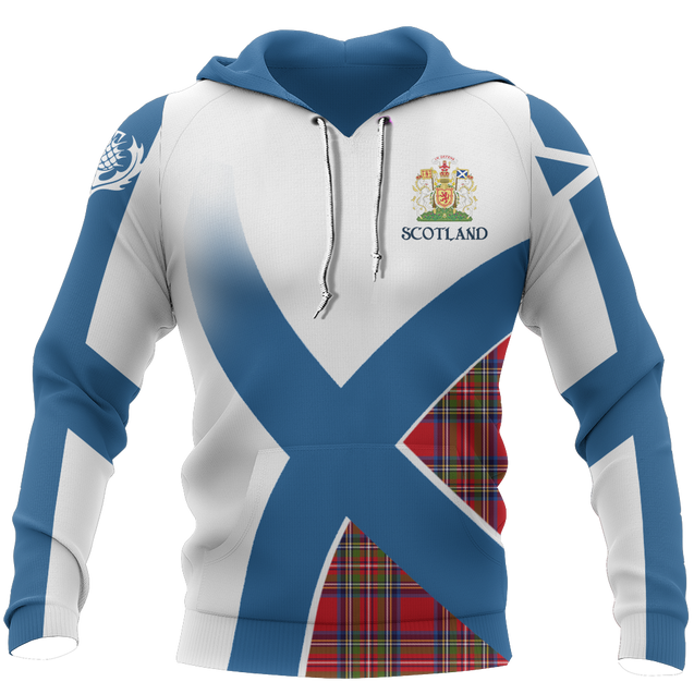 Scottish Flag Tartan Hoodie NNK 1522-Apparel-PL8386-Hoodie-S-Vibe Cosy™