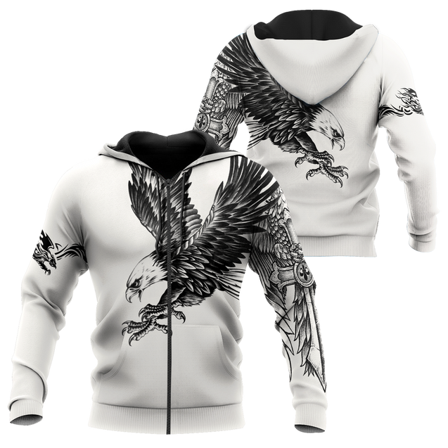 Eagle Tatoo Hoodie 3D All Over Printed Shirts For Men Pi15072003-Apparel-LAM-Zipped Hoodie-S-Vibe Cosy™