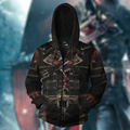 3D All Over Printed Assassin Knights Templar Tops-Apparel-HP Arts-ZIPPED HOODIE-S-Vibe Cosy™