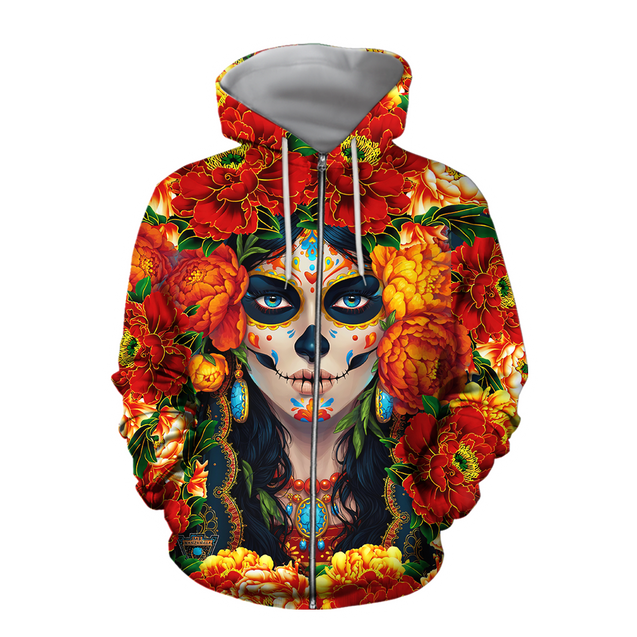 All Over Printed Day Of The Dead Skull HHT01092005-MEI