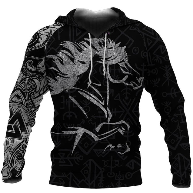 Icelandic Horse Hoodie Viking Style-Apparel-HP Arts-Hoodie-S-Vibe Cosy™