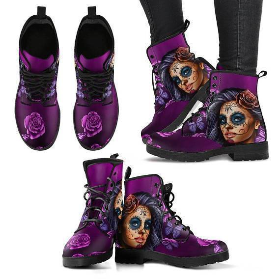 Sugar Skull Calavera Boots DTD10062001-6teenth Outlet-35 EU/ 5 US Women's-Pink-Vibe Cosy™