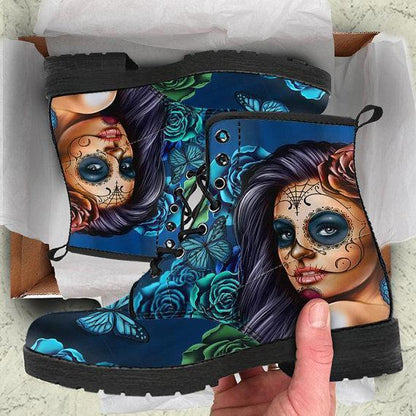 Sugar Skull Calavera Boots DTD10062001-6teenth Outlet-35 EU/ 5 US Women's-Pink-Vibe Cosy™