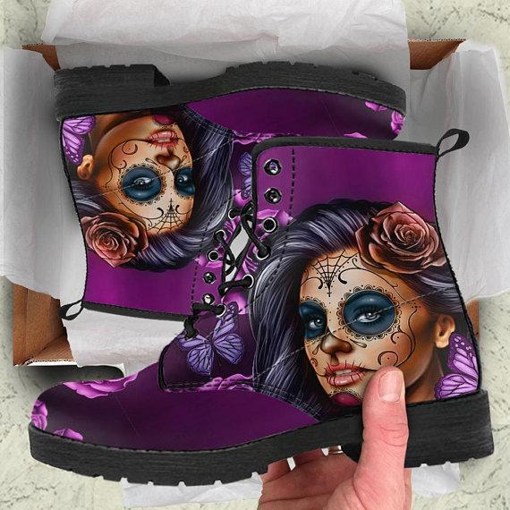 Sugar Skull Calavera Boots DTD10062001-6teenth Outlet-35 EU/ 5 US Women's-Pink-Vibe Cosy™