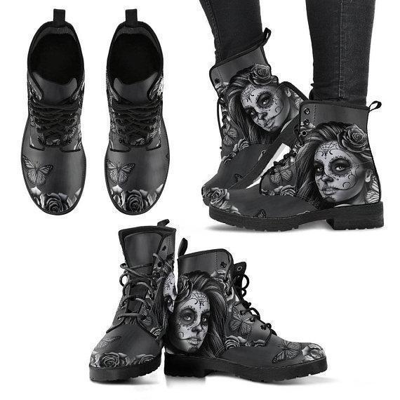 Sugar Skull Calavera Boots DTD10062001-6teenth Outlet-35 EU/ 5 US Women's-Pink-Vibe Cosy™