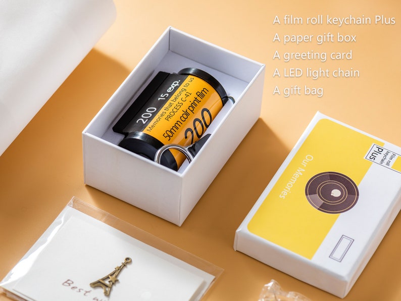 15 Photos Keychain Film PLUS ,Keyring Film Roll PLUS, Photo Film Album