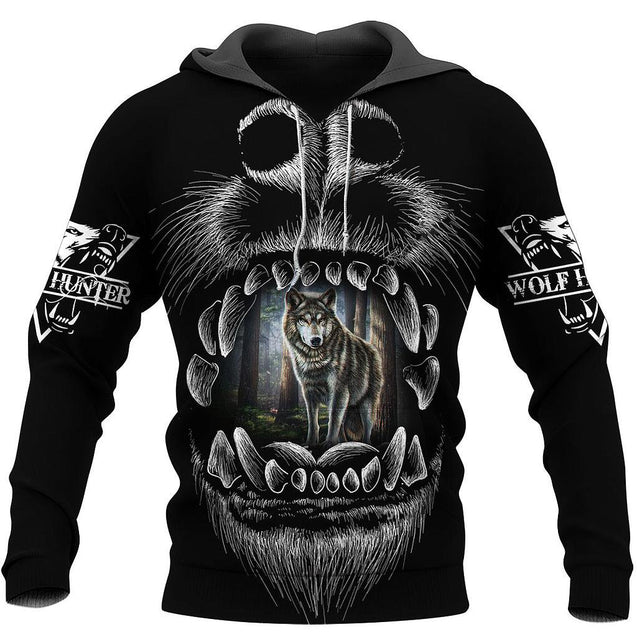 All Over Printed Wolf Hoodie MEI09152004-MEI