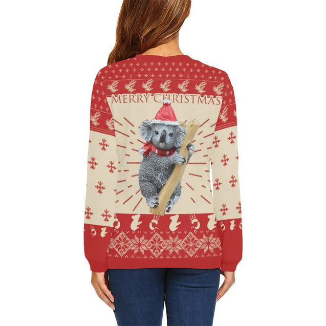 Koala Australian Christmas™ Sweatshirt K5-CREWNECK SWEATSHIRTS-HP Arts-Men-XXXL-Red Mix Creme-Vibe Cosy™