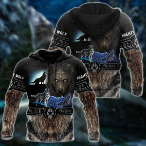 All Over Printed Viking Mighty Wolf Hoodie MEI09152005-MEI