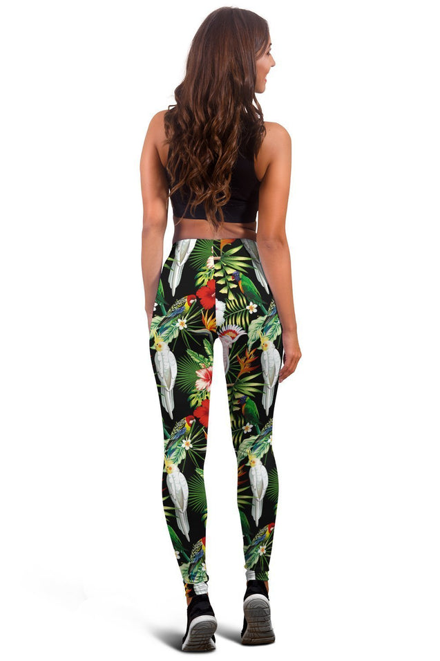 Major Mitchell’s Cockatoo Parrot and Flower Legging-Apparel-HbArts-Hoodie Dress-S-Vibe Cosy™