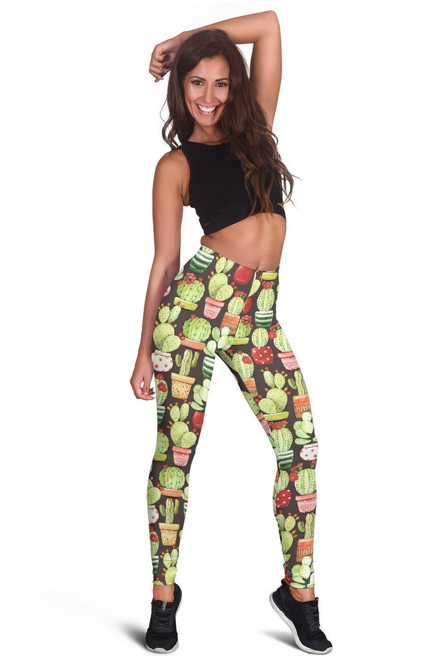 3D All Over Printing Cactus Pots Legging-Apparel-NTH-Hoodie Dress-S-Vibe Cosy™