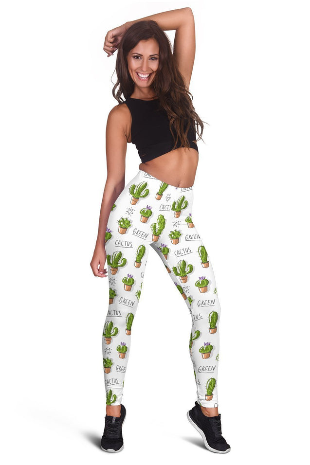 All Over Printing Green Cactus Hoodie Dress-Apparel-Phaethon-Legging-XS-Vibe Cosy™