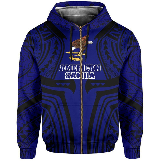 American Samoa New Tattoo Style Hoodie-Apparel-Phaethon-Zipped Hoodie-S-Vibe Cosy™