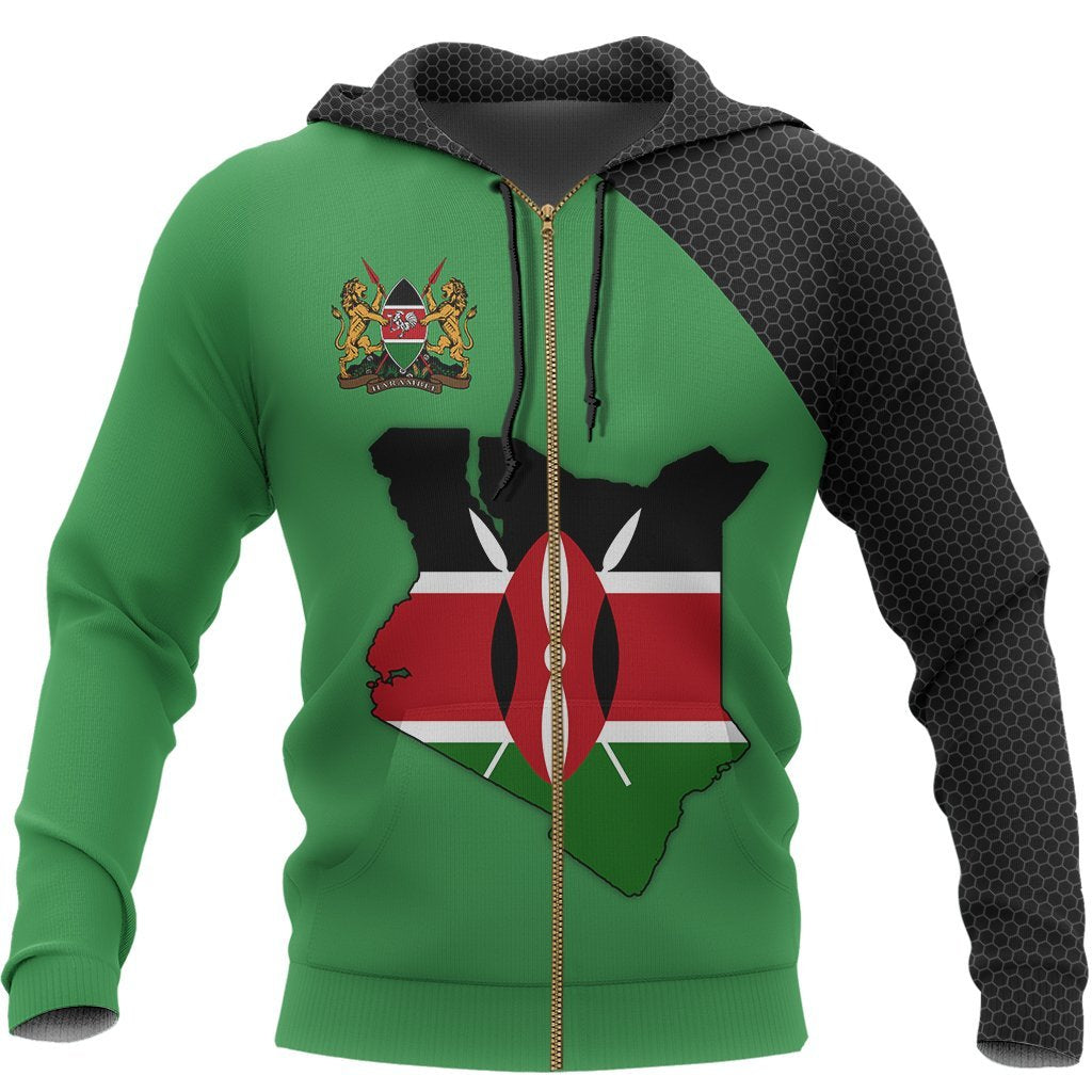 Kenya Map 3D All Over Printed Shirts for Men and Women TT0068-Apparel-TT-Zipped Hoodie-S-Vibe Cosy™