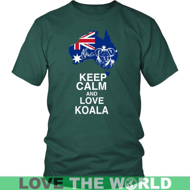 KEEP CALM AND LOVE KOALA R1-T-SHIRTS-HP Arts-District Unisex Shirt-Dark Green-S-Vibe Cosy™