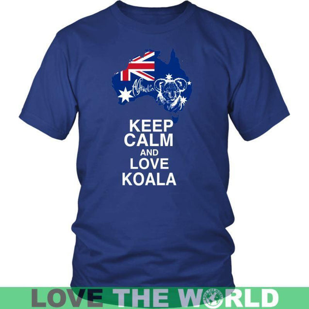 KEEP CALM AND LOVE KOALA R1-T-SHIRTS-HP Arts-District Unisex Shirt-Royal Blue-S-Vibe Cosy™